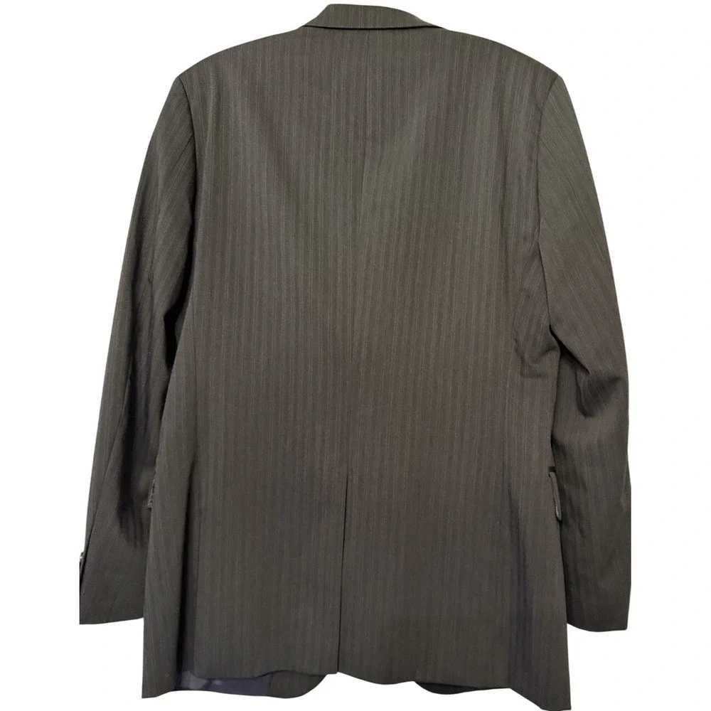 HUGO BOSS Aamon/Hago Men's Charcoal Pinstripe Wool Suit Jacket Blazer Size 46‎